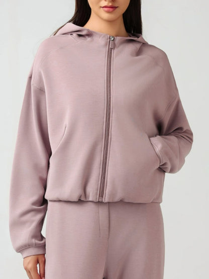 Millennia Zip Up Dropped Shouder Active Hooded