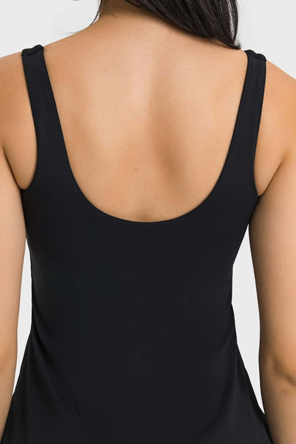 Millennia Square Neck Sports Tank Dress with Full Coverage Bottoms