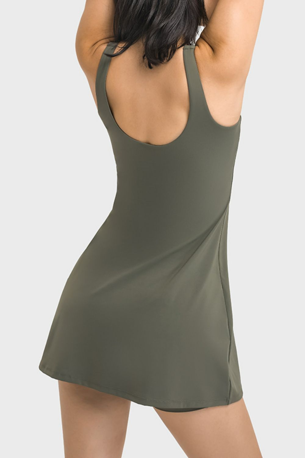 Millennia Square Neck Sports Tank Dress with Full Coverage Bottoms