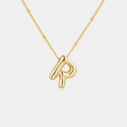 Gold-Plated Bubble Initial Necklace